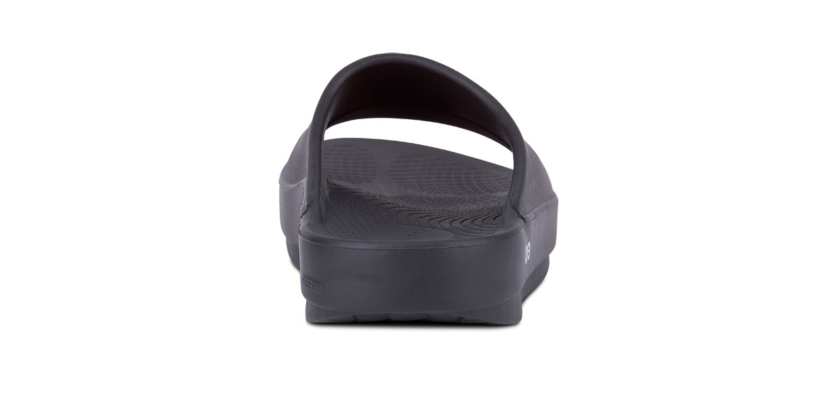 The heel sits down in the foam