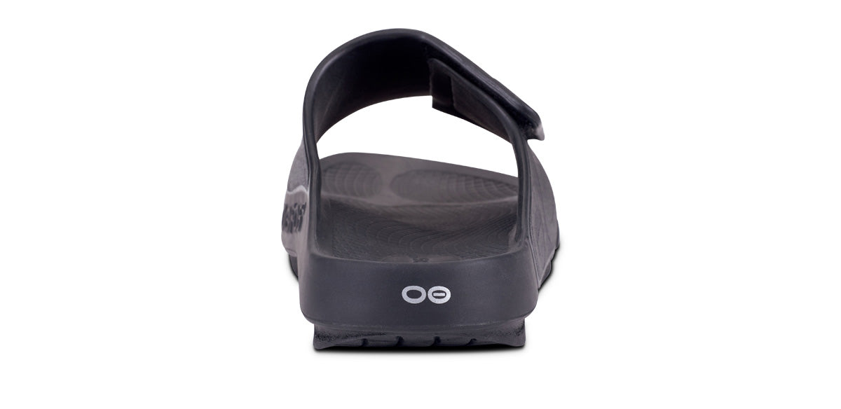 A tightened strap keeps the heel where it belongs