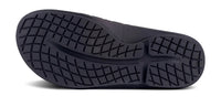 OOFOS Sport Flex slide in matte black, outsole tread pattern