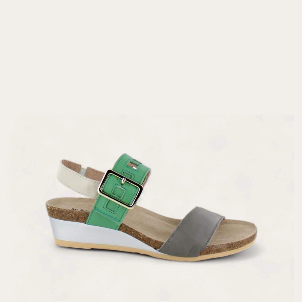 Naot Dynasty - Foggy Gray Lthr/Soft Jade Lthr/Soft Ivory Lthr 108