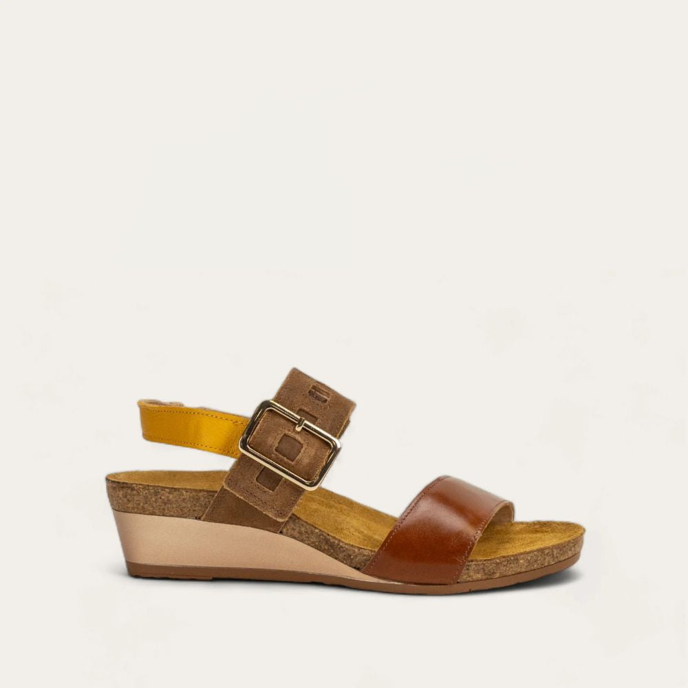 Naot Dynasty - Maple Brown Lthr/Antique Brown Suede/Marigold Lthr 113