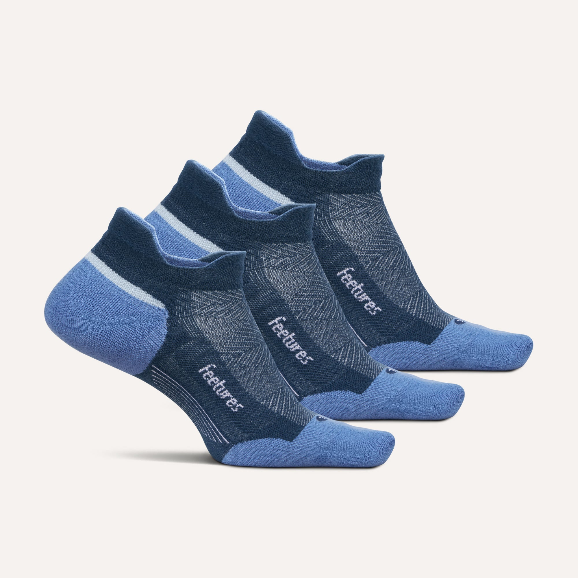 Feetures Elite Max Cushion No Show Tab Blue Wave Mix 3-Pack 501
