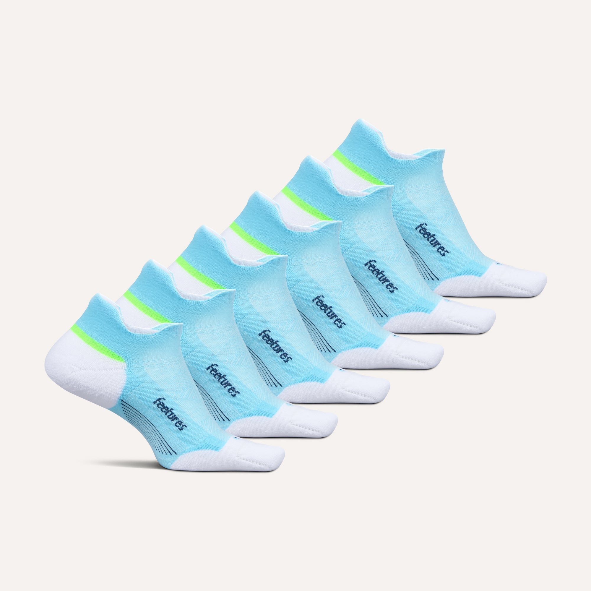 Feetures Elite Max Cushion No Show Tab Cool Plunge Mix 6-Pack 605