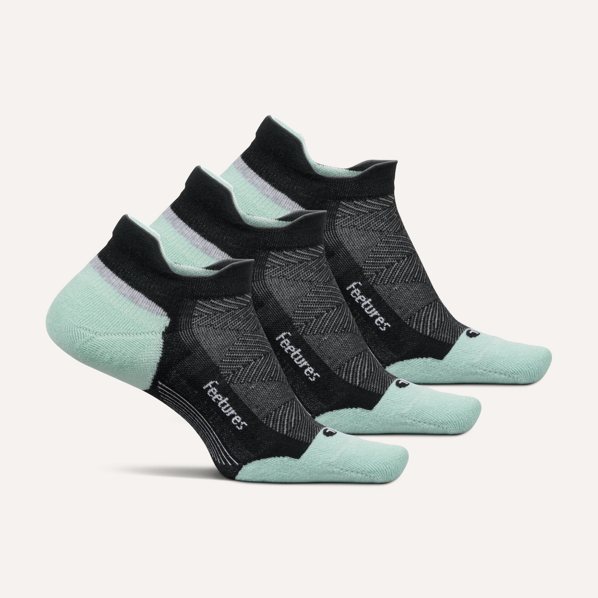 Feetures Elite Max Cushion No Show Tab Mint Chip Mix 3-Pack 502