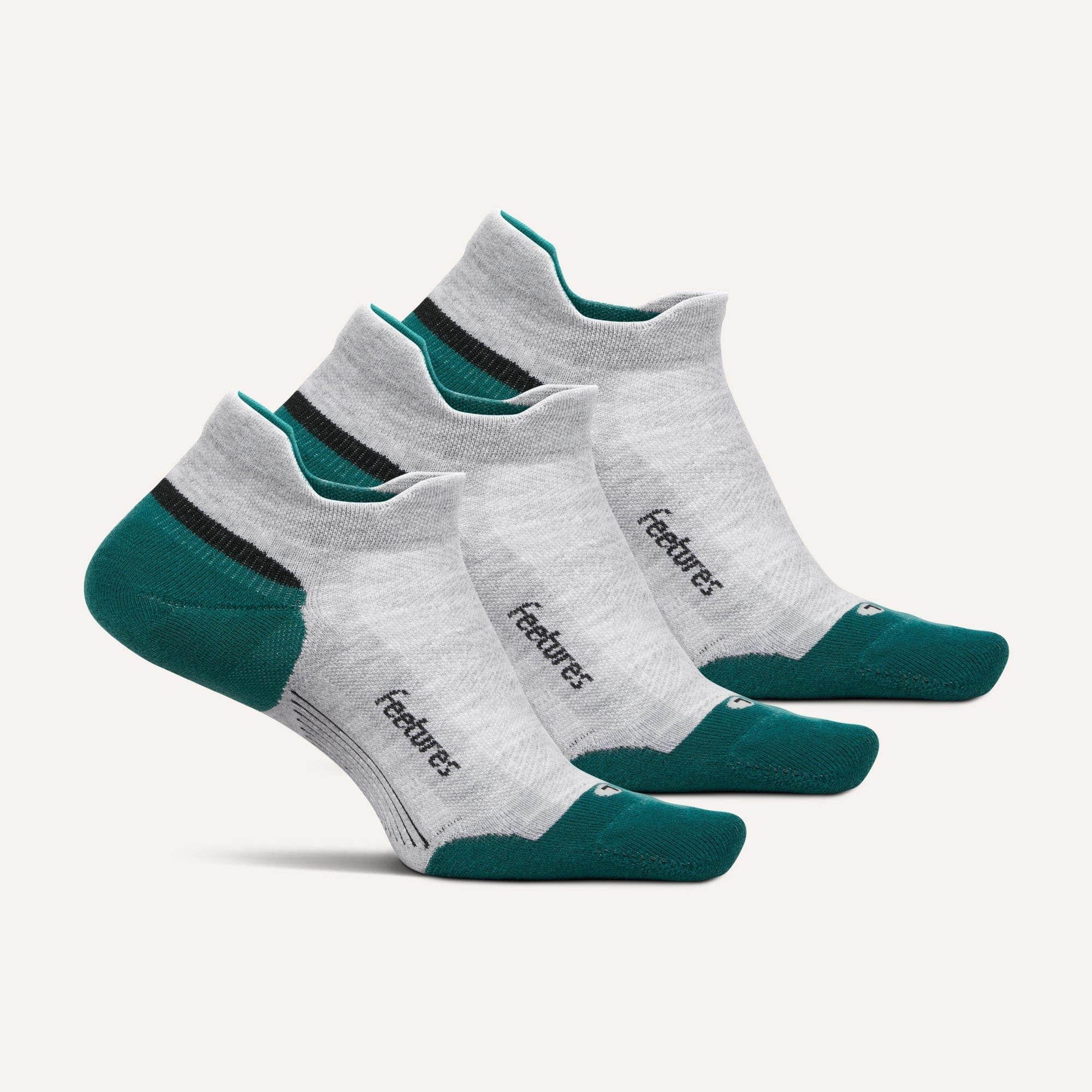 Feetures Elite Max Cushion No Show Tab Stone Ivy Mix 3-Pack 504