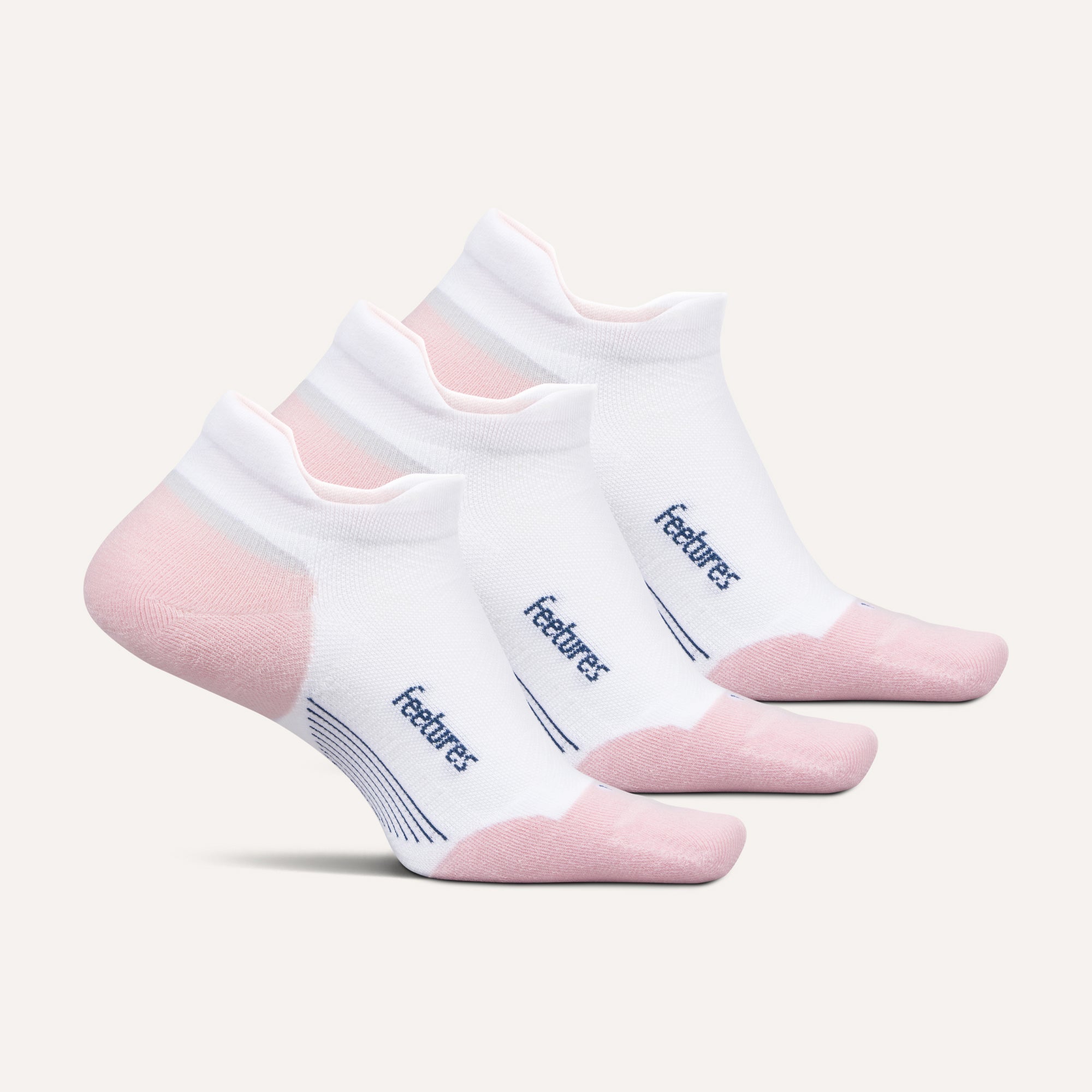 Feetures Elite Max Cushion No Show Tab White Rose Mix 3-Pack 503