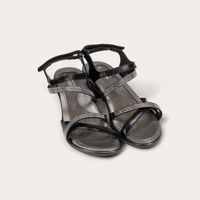 Naot Innovate - Black Madras Lthr/Black w/ Clear Rhinestones 106