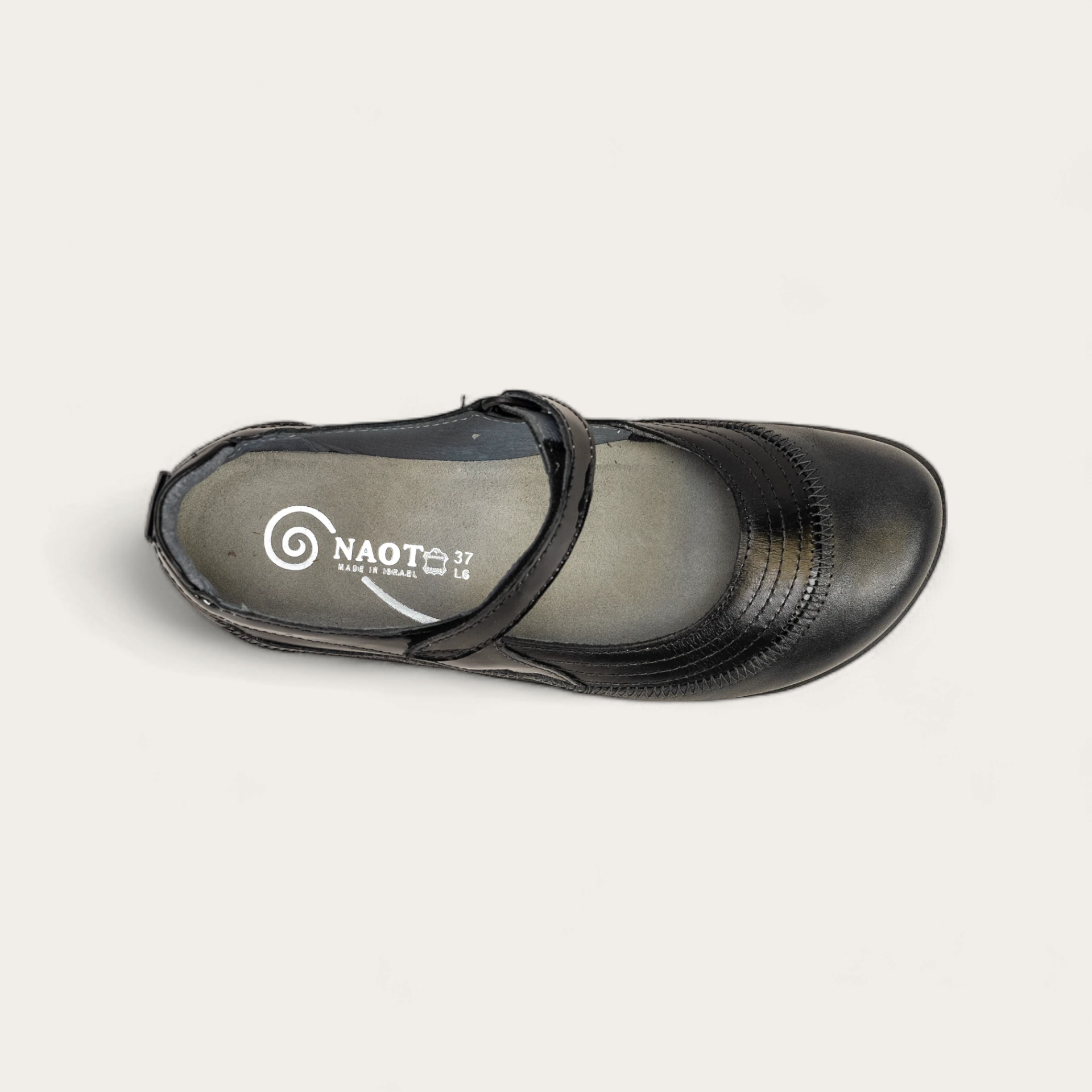 Naot Kirei Wide - Black Leather/Shiny Black Patent 101