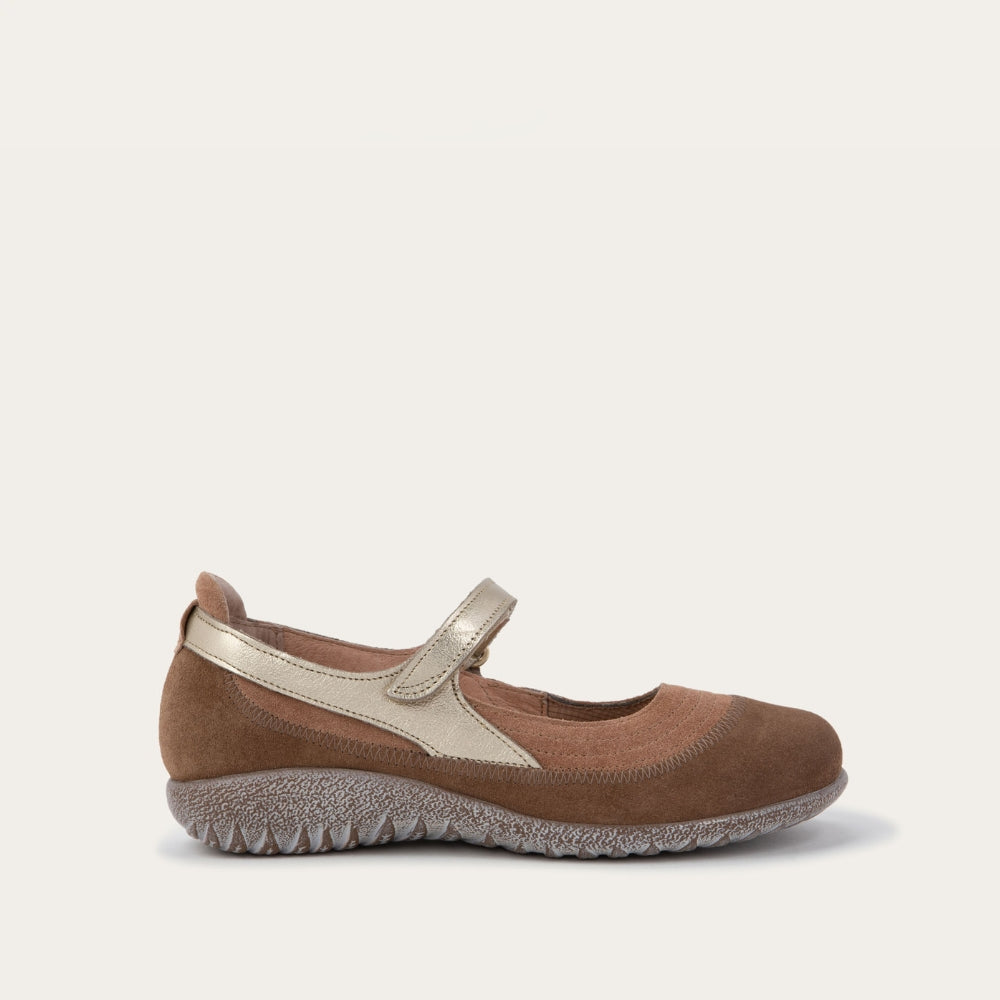 Naot Kirei - Rosewood Suede/Cedar Brown Suede/Radiant Gold Lthr 107