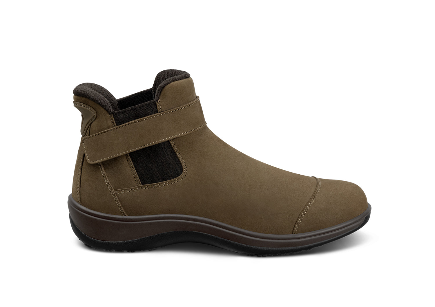 Orthofeet Blaire women's hands-free ankle boot in mushroom