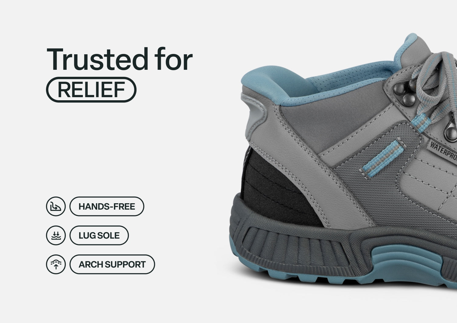 Orthofeet Carmel Hands-Free Waterproof (Women's) - Gray 02