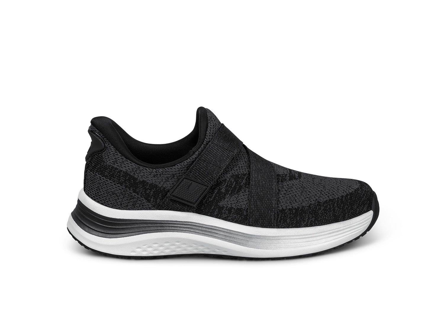 Orthofeet Naya women's hands-free Z-strap sneaker in black