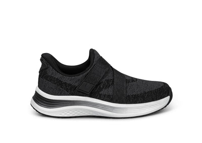 Orthofeet Naya women's hands-free Z-strap sneaker in black