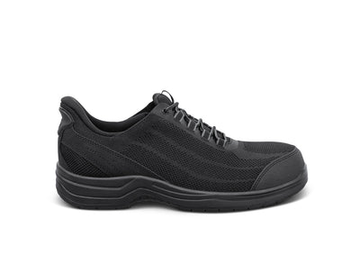 Orthofeet Onyx men's hands-free composite-toe work shoe in black