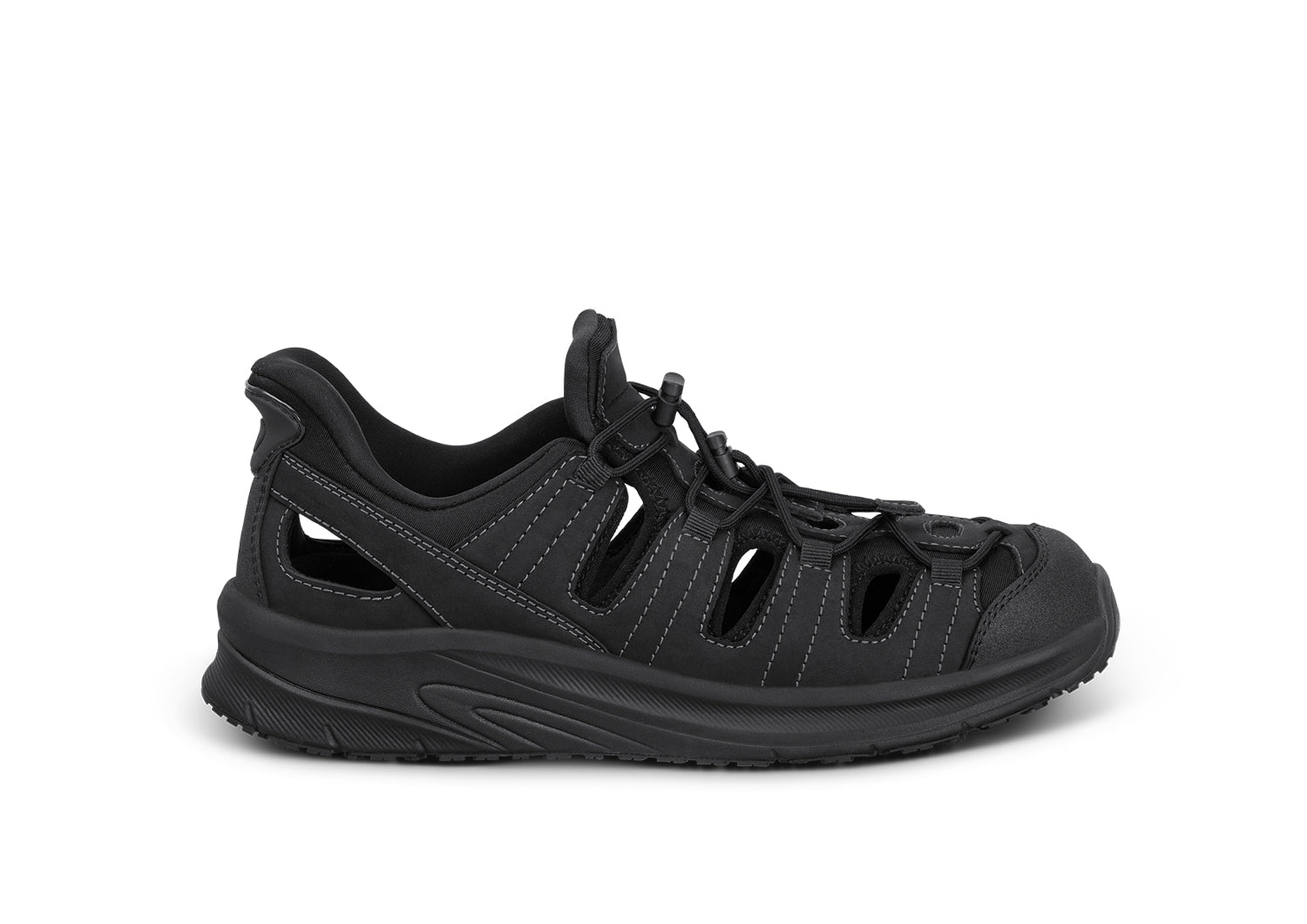 Orthofeet Saturn men's hands-free closed-toe sandal in black