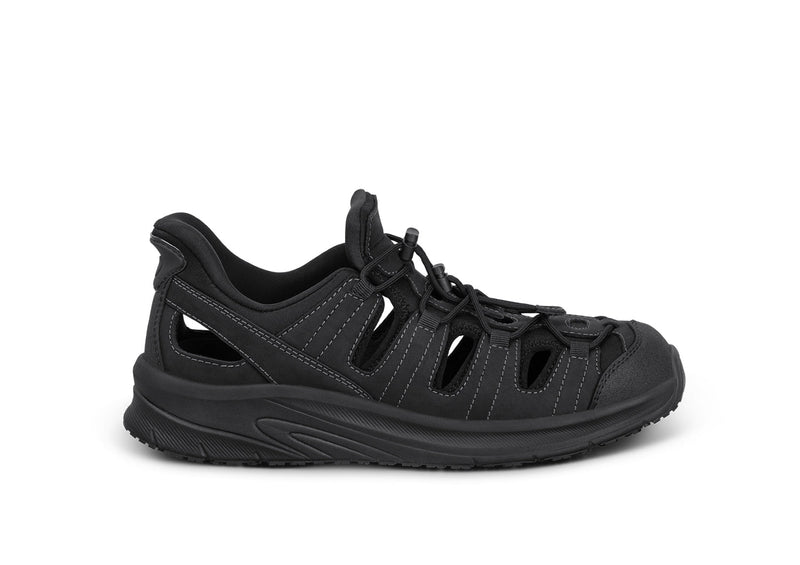 Orthofeet Saturn men's hands-free closed-toe sandal in black