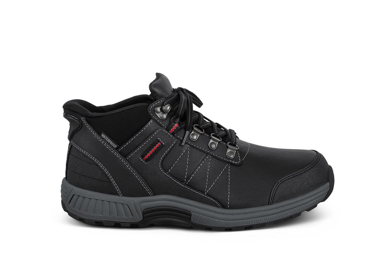 Orthofeet Dalton men's waterproof hands-free hiking boot in black