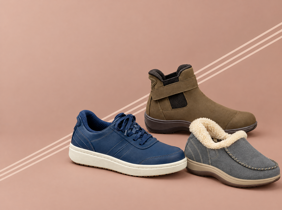 Women's Orthofeet Wander sneaker, Blaire boot and Lorin slipper