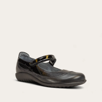 Naot Kirei - Shiny Black Lthr/Black Patent Lthr/Black Madras Lthr 110